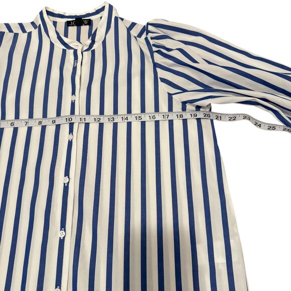 J. Crew Women's Striped Long-sleeve button-up with ruffle cuffs Blouse Size S - Picture 9 of 11